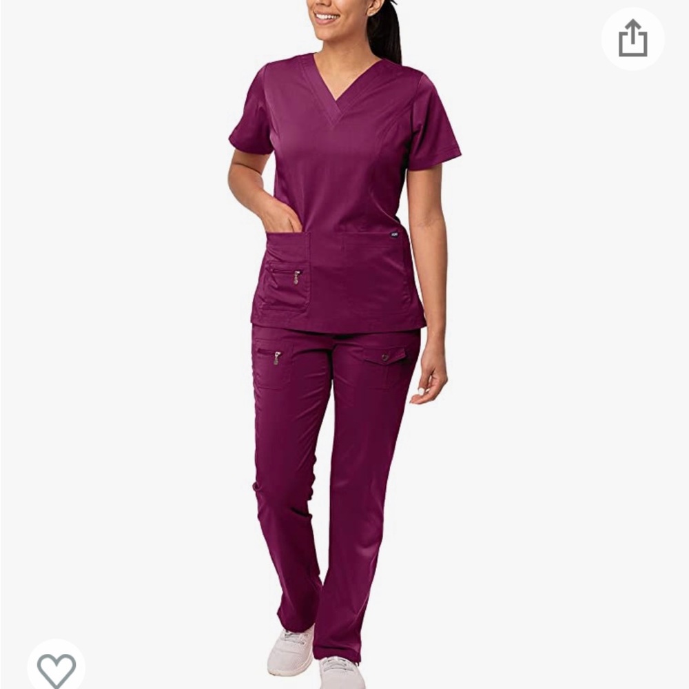 Adar Pro Breakthrough Scrub Set Women - Enhanced V-Neck Top & Multi Pocket Pants